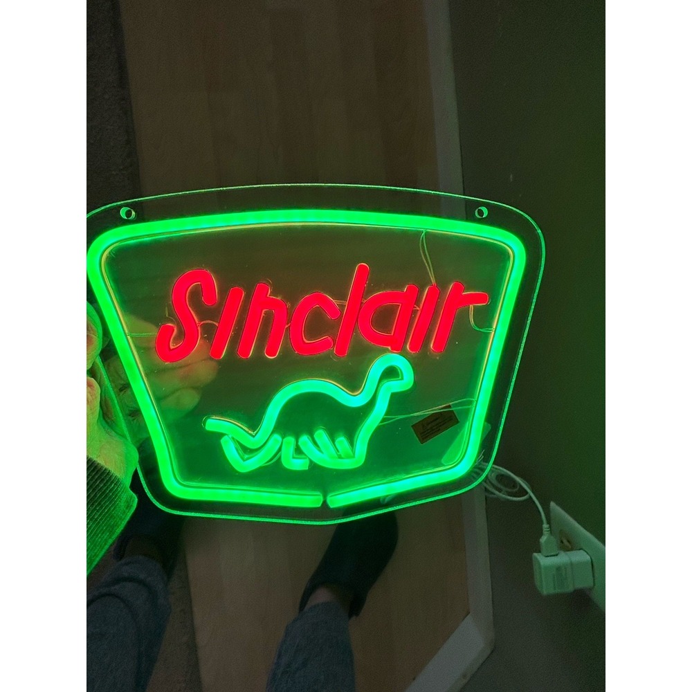Sinclair Dino LED Neon Sign Gas Oil Dinosaur Garage Man Cave Light 15"